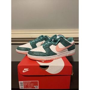 Nike Dunk Low Snakeskin Washed Teal Bleached Coral SIZE 12M